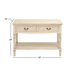 40 in. Cream Rectangle Wood Traditional Console Table by Litton Lane -Outlet Litton Lane Store antique ivory litton lane console tables 96211 c3 1000
