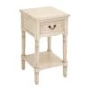16 in. Cream 1 Drawer and 1 Shelf Large Rectangle Wood End Accent Table by Litton Lane -Outlet Litton Lane Store antique ivory litton lane end side tables 96199 64 1000