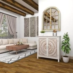 Beige Wood Farmhouse Cabinet by Litton Lane -Outlet Litton Lane Store beige litton lane accent cabinets 22646 fa 1000