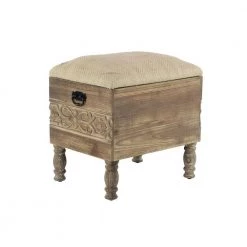 21 in. Beige Wood Farmhouse Storage Stool by Litton Lane -Outlet Litton Lane Store beige litton lane bar stools 42932 66 1000