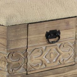 21 in. Beige Wood Farmhouse Storage Stool by Litton Lane -Outlet Litton Lane Store beige litton lane bar stools 42932 fa 1000