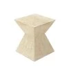 16 in. Beige Square Wood Handmade Hourglass Shaped End Table by Litton Lane