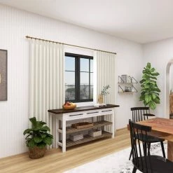 71 in. White Rectangle Wood Kitchen Island Style 3 Drawers and 2 Shelves Console Table with Extra Long Dark Brown Top by Litton Lane -Outlet Litton Lane Store black brown white litton lane console tables 46020 76 1000