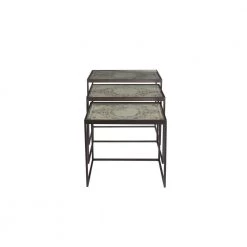 Grey Metal Vintage Accent Table (Set of 3) by Litton Lane -Outlet Litton Lane Store black gray litton lane coffee tables 81475 40 1000