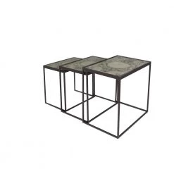 Grey Metal Vintage Accent Table (Set of 3) by Litton Lane -Outlet Litton Lane Store black gray litton lane coffee tables 81475 4f 1000