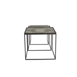 Grey Metal Vintage Accent Table (Set of 3) by Litton Lane -Outlet Litton Lane Store black gray litton lane coffee tables 81475 c3 1000