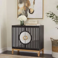 Black Wood Contemporary Cabinet by Litton Lane -Outlet Litton Lane Store black litton lane accent cabinets 040068 31 1000
