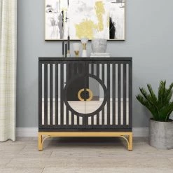 Black Wood Contemporary Cabinet by Litton Lane -Outlet Litton Lane Store black litton lane accent cabinets 040068 d4 1000