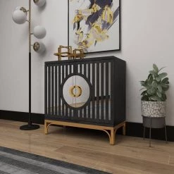 Black Wood Contemporary Cabinet by Litton Lane -Outlet Litton Lane Store black litton lane accent cabinets 040068 fa 1000
