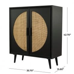 Black Wood Bohemian Cabinet by Litton Lane -Outlet Litton Lane Store black litton lane accent cabinets 042341 76 1000