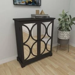 Black Wood Glam Cabinet by Litton Lane -Outlet Litton Lane Store black litton lane accent cabinets 48680 1d 1000