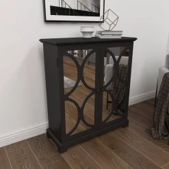 Black Wood Glam Cabinet by Litton Lane -Outlet Litton Lane Store black litton lane accent cabinets 48680 66 1000