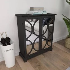 Black Wood Glam Cabinet by Litton Lane -Outlet Litton Lane Store black litton lane accent cabinets 48680 fa 1000