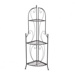 46 in. Black Metal Industrial 3 Shelf Bakers Rack by Litton Lane