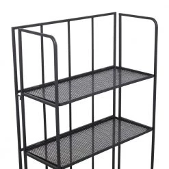 49 in. Black Metal Contemporary 4 Shelf Bakers Rack by Litton Lane -Outlet Litton Lane Store black litton lane baker s racks 040488 fa 1000