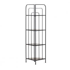 51 in. Black Metal Modern 4 Shelf Bakers Rack by Litton Lane -Outlet Litton Lane Store black litton lane baker s racks 040621 66 1000