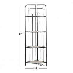 51 in. Black Metal Modern 4 Shelf Bakers Rack by Litton Lane -Outlet Litton Lane Store black litton lane baker s racks 040621 76 1000