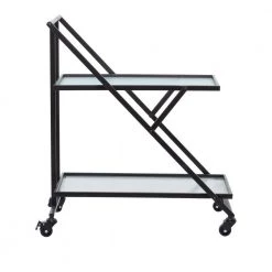 Black Industrial Bar Cart, 25 in. x 18 in. x 32 in. by Litton Lane -Outlet Litton Lane Store black litton lane bar carts 040170 4f 1000