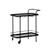 33 in. Black Contemporary Metal Bar Cart by Litton Lane -Outlet Litton Lane Store black litton lane bar carts 53337 64 1000