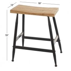 19 in. Black Metal Industrial Counter Stool by Litton Lane -Outlet Litton Lane Store black litton lane bar stools 041639 76 1000