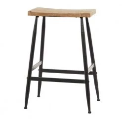 25 in. Black Metal Industrial Counter Stool by Litton Lane
