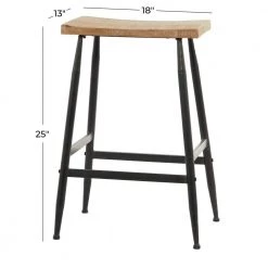 25 in. Black Metal Industrial Counter Stool by Litton Lane -Outlet Litton Lane Store black litton lane bar stools 041640 76 1000