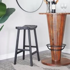 30 In. Black Birch Rustic Bar Stool by Litton Lane -Outlet Litton Lane Store black litton lane bar stools 042174 31 1000