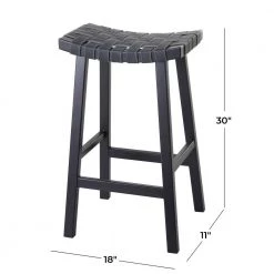 30 In. Black Birch Rustic Bar Stool by Litton Lane -Outlet Litton Lane Store black litton lane bar stools 042174 76 1000