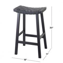 30 In. Black Birch Rustic Bar Stool by Litton Lane -Outlet Litton Lane Store black litton lane bar stools 042174 c3 1000