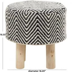 17 in. Black Wood Bohemian Stool by Litton Lane -Outlet Litton Lane Store black litton lane bar stools 042612 76 1000
