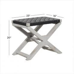 23 in. Black Farmhouse Wood Stool by Litton Lane 13 23 in. Black Farmhouse Wood Stool by Litton Lane -Outlet Litton Lane Store black litton lane bar stools 39731 76 1000