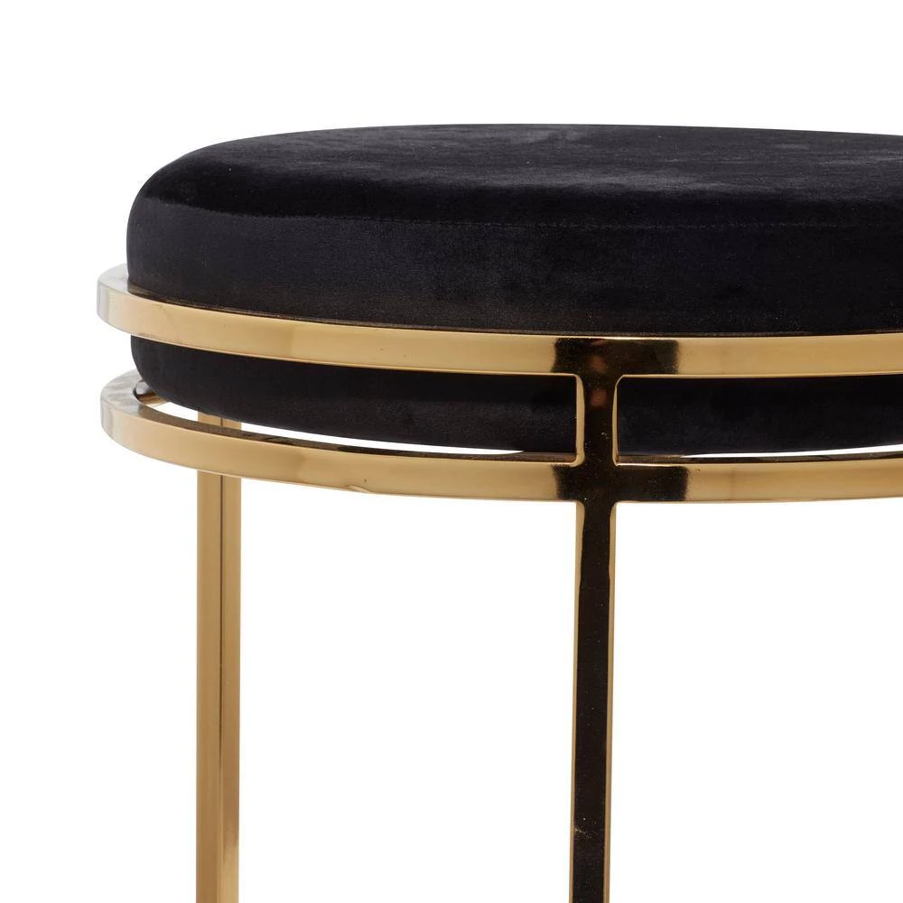 14 in. Black Contemporary Canvas Stool by Litton Lane 3 14 in. Black Contemporary Canvas Stool by Litton Lane