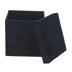 15 in. Black Polyester Modern Storage Stool by Litton Lane -Outlet Litton Lane Store black litton lane bar stools 53727 4f 1000