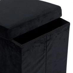 15 in. Black Polyester Modern Storage Stool by Litton Lane -Outlet Litton Lane Store black litton lane bar stools 53727 fa 1000