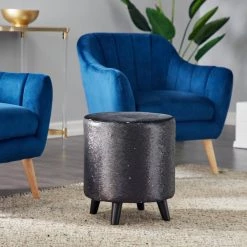 16 in. Black Wood Contemporary Stool by Litton Lane -Outlet Litton Lane Store black litton lane bar stools 53750 31 1000