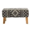 Black Wood Bohemian Bench 18 in. x 33 in. x 15 in. by Litton Lane -Outlet Litton Lane Store black litton lane bedroom benches 041606 66 1000