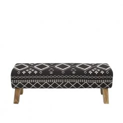 Black Upholstered Bench 18 in. x 33 in. x 15 in. by Litton Lane