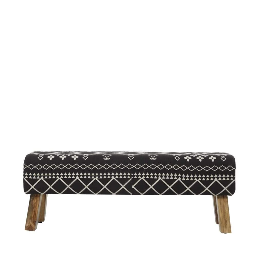 Black Upholstered Bench 18 in. x 33 in. x 15 in. by Litton Lane 6 Black Upholstered Bench 18 in. x 33 in. x 15 in. by Litton Lane - Image 4