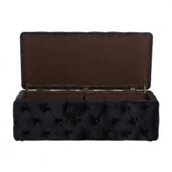 Black Traditional Bench 16 in. x 47 in. x 23 in. by Litton Lane -Outlet Litton Lane Store black litton lane bedroom benches 90677 1f 1000