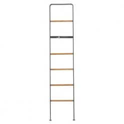 72 in. Black Metal Contemporary Ladder by Litton Lane -Outlet Litton Lane Store black litton lane bookcases bookshelves 37877 66 1000