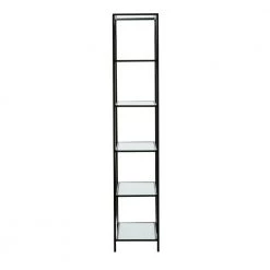 70 in. Black Metal Industrial 5 Shelf Shelving Unit by Litton Lane -Outlet Litton Lane Store black litton lane bookcases bookshelves 43302 1f 1000