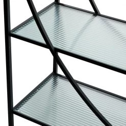 70 in. Black Metal Industrial 5 Shelf Shelving Unit by Litton Lane -Outlet Litton Lane Store black litton lane bookcases bookshelves 43302 44 1000