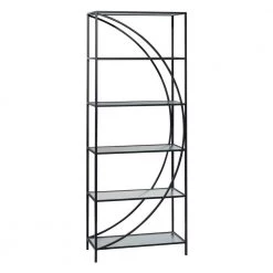 70 in. Black Metal Industrial 5 Shelf Shelving Unit by Litton Lane