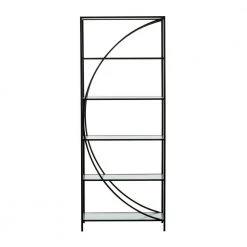 70 in. Black Metal Industrial 5 Shelf Shelving Unit by Litton Lane -Outlet Litton Lane Store black litton lane bookcases bookshelves 43302 66 1000