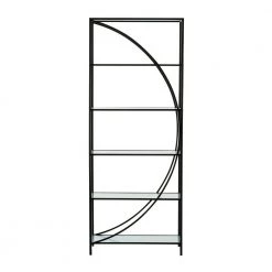 70 in. Black Metal Industrial 5 Shelf Shelving Unit by Litton Lane -Outlet Litton Lane Store black litton lane bookcases bookshelves 43302 c3 1000