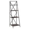 57 in. Black Metal Industrial 4 Shelf Shelving Unit by Litton Lane 1 57 in. Black Metal Industrial 4 Shelf Shelving Unit by Litton Lane -Outlet Litton Lane Store black litton lane bookcases bookshelves 43372 64 1000