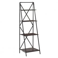57 in. Black Metal Industrial 4 Shelf Shelving Unit by Litton Lane