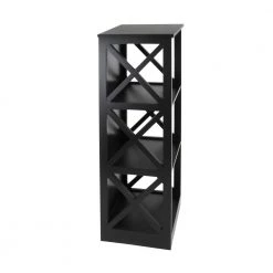 39 in. Black Wood Traditional 3 Shelf Shelving Unit by Litton Lane -Outlet Litton Lane Store black litton lane bookcases bookshelves 62683 1f 1000