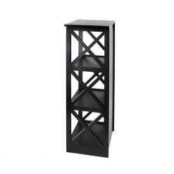 39 in. Black Wood Traditional 3 Shelf Shelving Unit by Litton Lane -Outlet Litton Lane Store black litton lane bookcases bookshelves 62683 77 1000