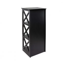 39 in. Black Wood Traditional 3 Shelf Shelving Unit by Litton Lane -Outlet Litton Lane Store black litton lane bookcases bookshelves 62683 c3 1000